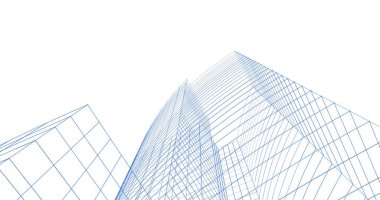 Mimari sanat konseptinde soyut çizgiler, minimum geometrik şekiller. 