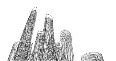 soyut mimari duvar kağıdı tasarımı, dijital konsept arkaplan