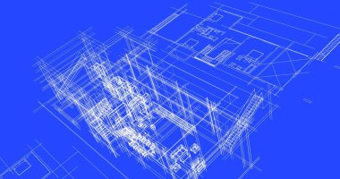 Mimari sanat konseptinde soyut çizgiler, minimum geometrik şekiller. 