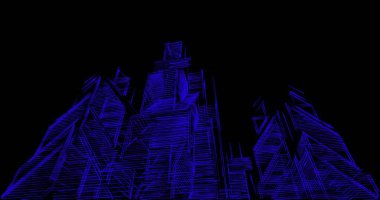 Arkaplanda mimari bina 3d illüstrasyon