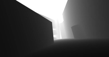 Arkaplanda mimari bina 3d illüstrasyon