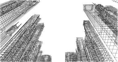 soyut mimari duvar kağıdı tasarımı, dijital konsept arkaplan