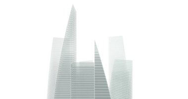 Arkaplanda mimari bina 3d illüstrasyon