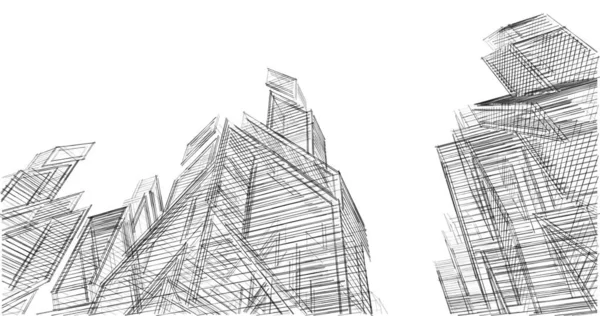 Mimari sanat konseptinde soyut çizgiler, minimum geometrik şekiller. 