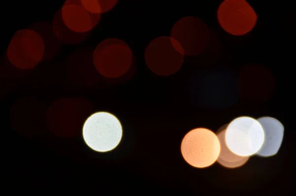 Lumières Abstraites Floues Fond Ville Dans Nuit — Photo