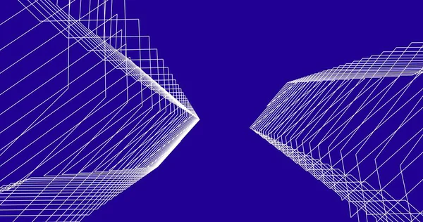 Mimari sanat konseptinde soyut çizgiler, minimum geometrik şekiller. 