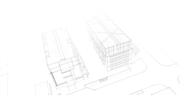 Linhas Abstratas Desenho Conceito Arte Arquitetônica Formas Geométricas Mínimas — Fotografia de Stock