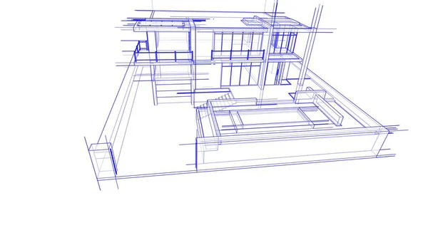 最小限の幾何学的建築物のデザイン — ストック写真