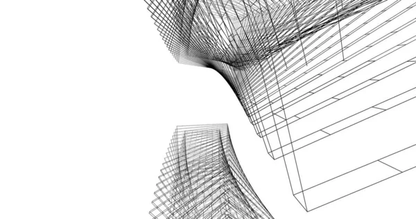 Linhas Abstratas Desenho Conceito Arte Arquitetônica Formas Geométricas Mínimas — Fotografia de Stock