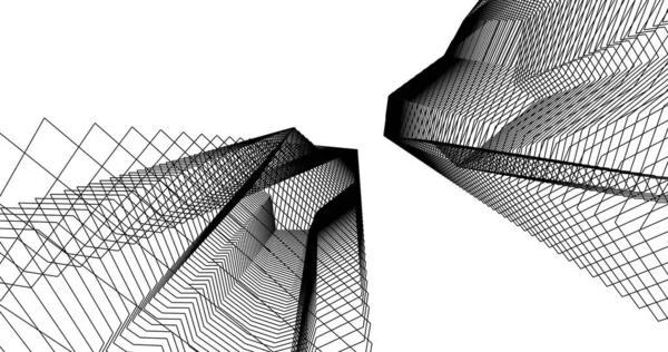 Mimari sanat konseptinde soyut çizgiler, minimum geometrik şekiller. 