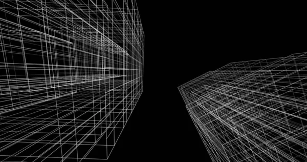 Elvont Építészeti Tapéta Tervezés Digitális Koncepció Háttér — Stock Fotó