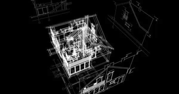 最小几何形状 建筑线 — 图库照片