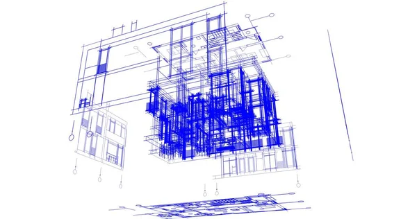 Abstraktní Architektonický Design Tapet Digitální Koncept Pozadí — Stock fotografie