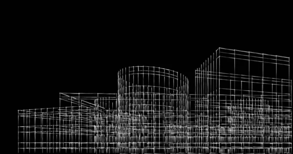 Disegno Astratto Carta Parati Architettonica Sfondo Concetto Digitale — Foto Stock