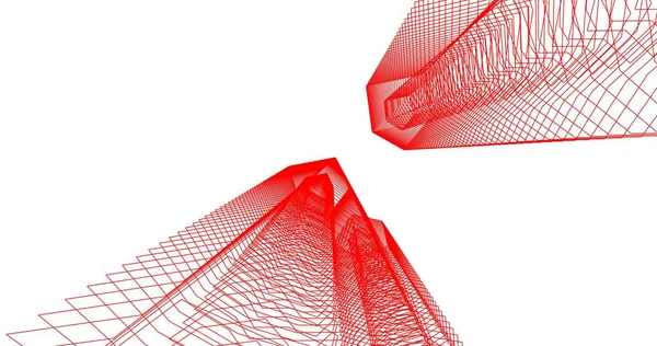 3d mimari duvar kağıdı tasarımı, dijital bina çizimi 