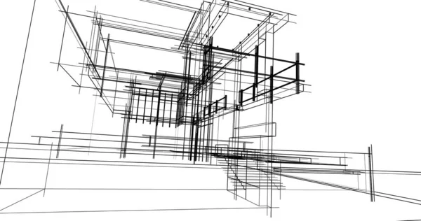 Minimální Geometrický Architektonický Návrh Budov — Stock fotografie