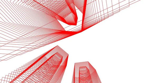 3d mimari duvar kağıdı tasarımı, dijital bina çizimi 