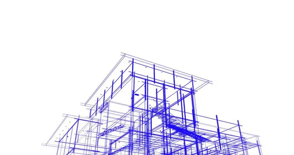 建筑3D背景图 — 图库照片