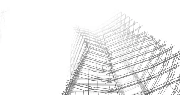 Abstract Drawing Lines Architectural Art Concept Minimal Geometrical Shapes — Stock Photo, Image