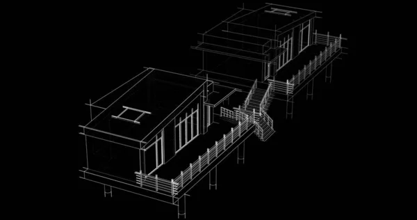 Architektura Budynek Ilustracja Tle — Zdjęcie stockowe