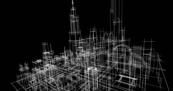 Архитектурное Построение Иллюстрации Фоне — стоковое фото