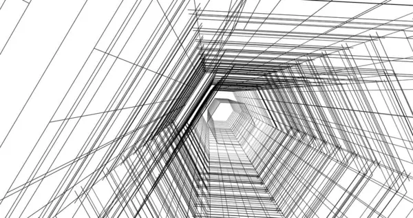 Arkaplanda mimari bina 3d illüstrasyon