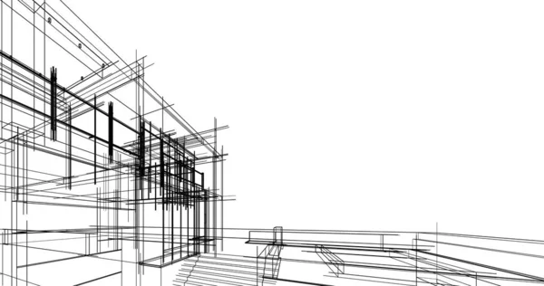 建筑3D背景图 — 图库照片