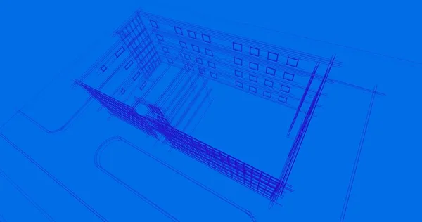 Абстрактные Чертежи Архитектурном Искусстве Минимальные Геометрические Формы — стоковое фото