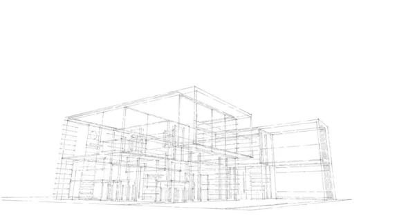 Архитектурное Построение Иллюстрации Фоне — стоковое фото