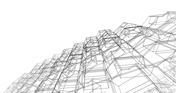 Mimari sanat konseptinde soyut çizgiler, minimum geometrik şekiller. 