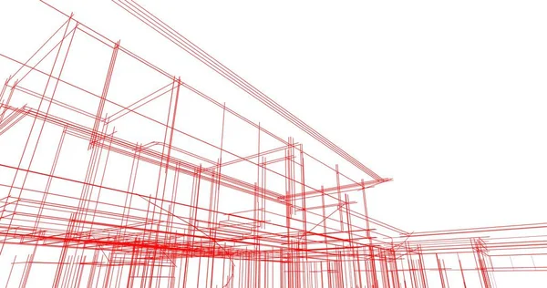Mimari sanat konseptinde soyut çizgiler, minimum geometrik şekiller. 