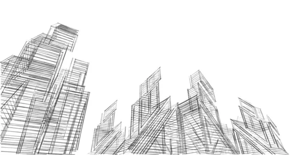 Mimari sanat konseptinde soyut çizgiler, minimum geometrik şekiller. 