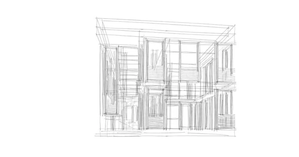 建筑3D背景图 — 图库照片