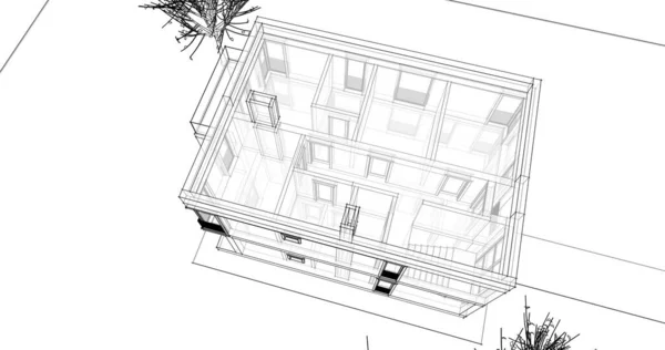 Архитектурное Построение Иллюстрации Фоне — стоковое фото