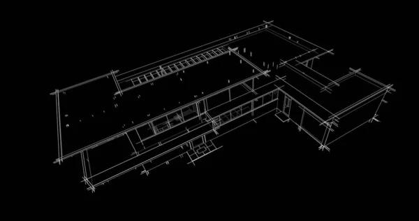 Abstrakta Teckningslinjer Arkitektonisk Konst Koncept Minimala Geometriska Former — Stockfoto