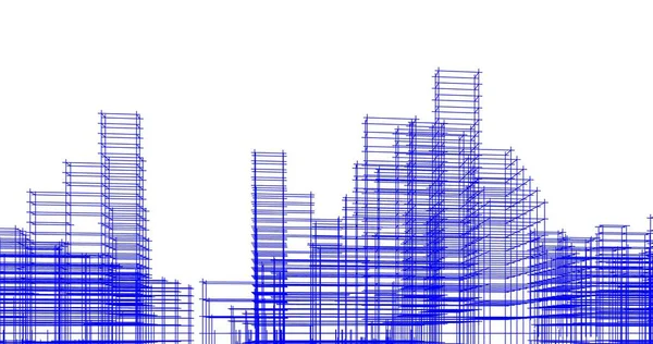 Bosquejo Arte Arquitectura Geométrica Edificios Diseño —  Fotos de Stock