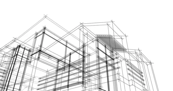 Mimari sanat konseptinde soyut çizgiler, minimum geometrik şekiller. 