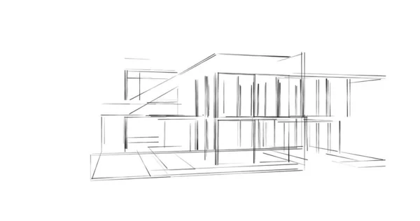 Lignes Dessin Abstraites Dans Concept Art Architectural Formes Géométriques Minimales — Photo