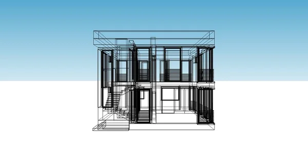 Abstrakte Zeichnungslinien Architektonischen Kunstkonzept Minimale Geometrische Formen — Stockfoto