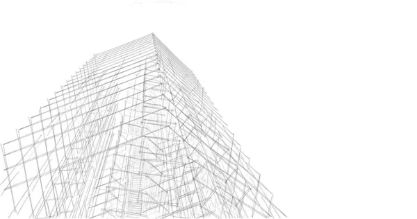 Геометрическая Архитектурная Структура Здания — стоковое фото