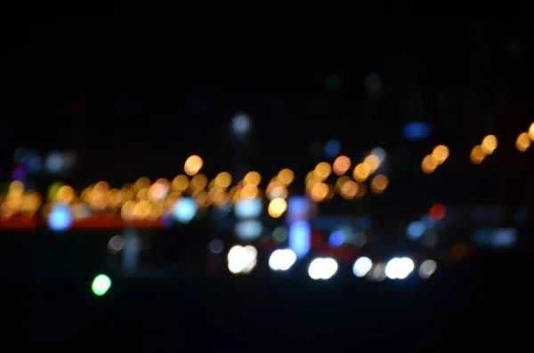 Luzes Abstratas Borradas Fundo Cidade Noite — Fotografia de Stock