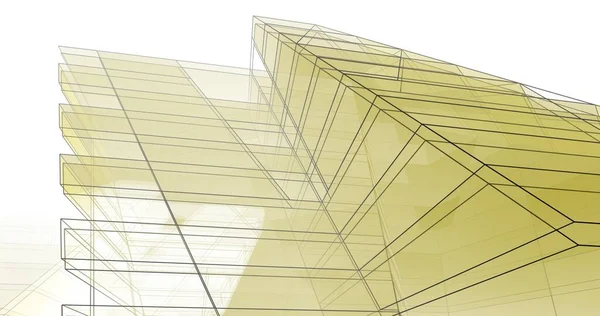 Lignes Dessin Abstraites Dans Concept Art Architectural Formes Géométriques Minimales — Photo