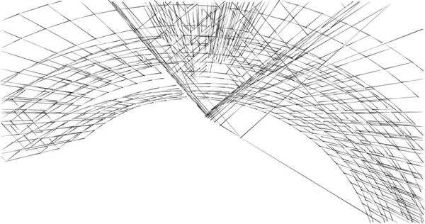 Desenho Arte Design Edifícios Arquitetônicos Geométricos — Fotografia de Stock