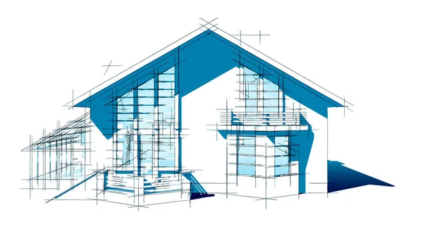 Abstrakta Teckningslinjer Arkitektonisk Konst Koncept Minimala Geometriska Former — Stockfoto