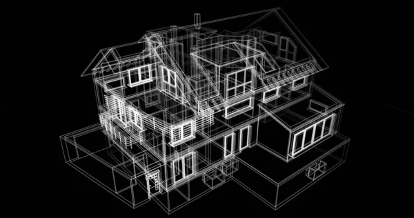 Architektura Budynek Ilustracja Tle — Zdjęcie stockowe