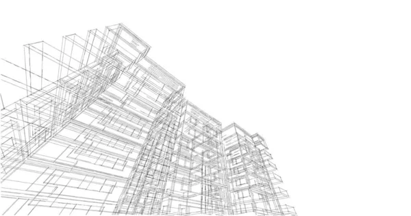 Projeto Geométrico Mínimo Dos Edifícios Arquitetônicos — Fotografia de Stock