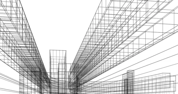 Arkitektur Byggnad Illustration Bakgrund — Stockfoto