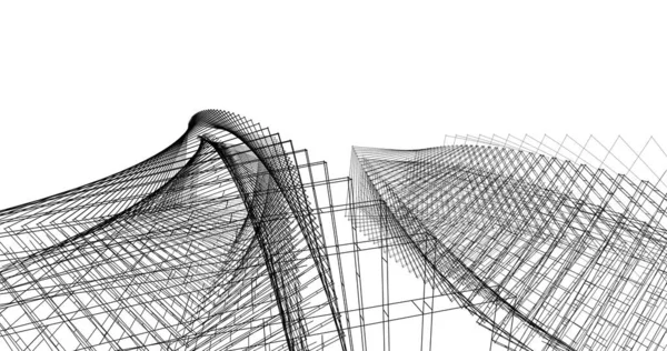 建筑墙纸设计 数字概念背景 — 图库照片