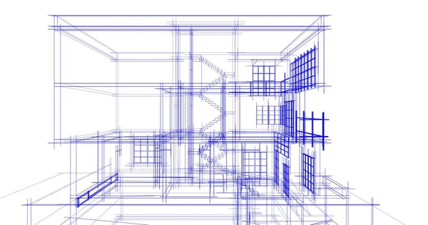 建筑墙纸设计 数字概念背景 — 图库照片