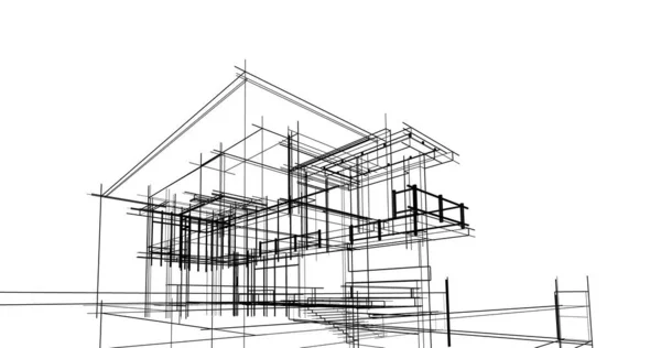 最小几何建筑设计 — 图库照片